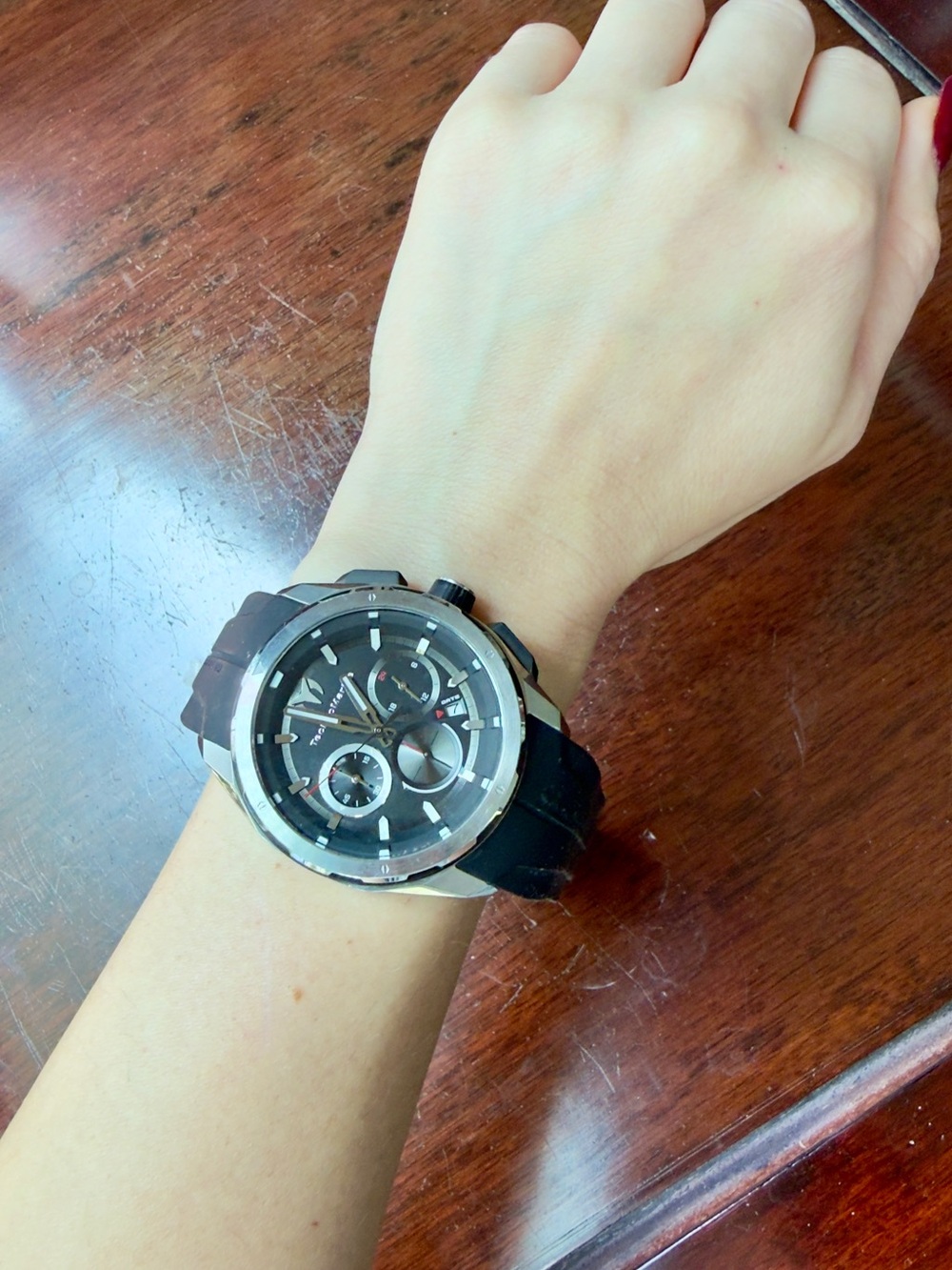Men's Black Chronograph Sport Watch - Unbranded